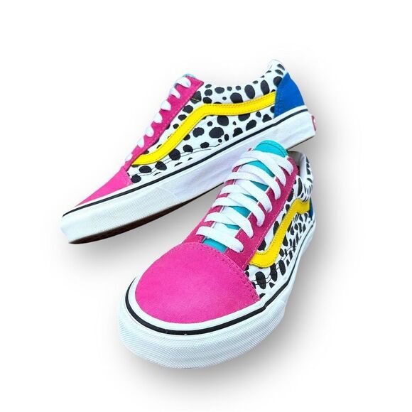 Vans Old Skool Platform Sneakers Multicolor Unisex Size 7 Pink Polka Dot Color - Picture 4 of 14